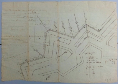 Source : &quot;Plan des souterrains et des fortifications vers 1800 (BGE, 39M4)&quot;